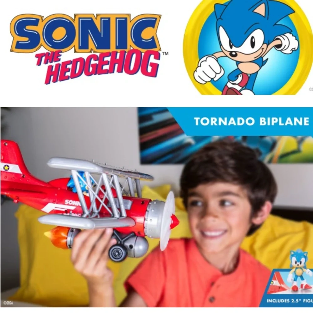 Sonic the Hedgehog Tornado Biplane with Sonic Figure